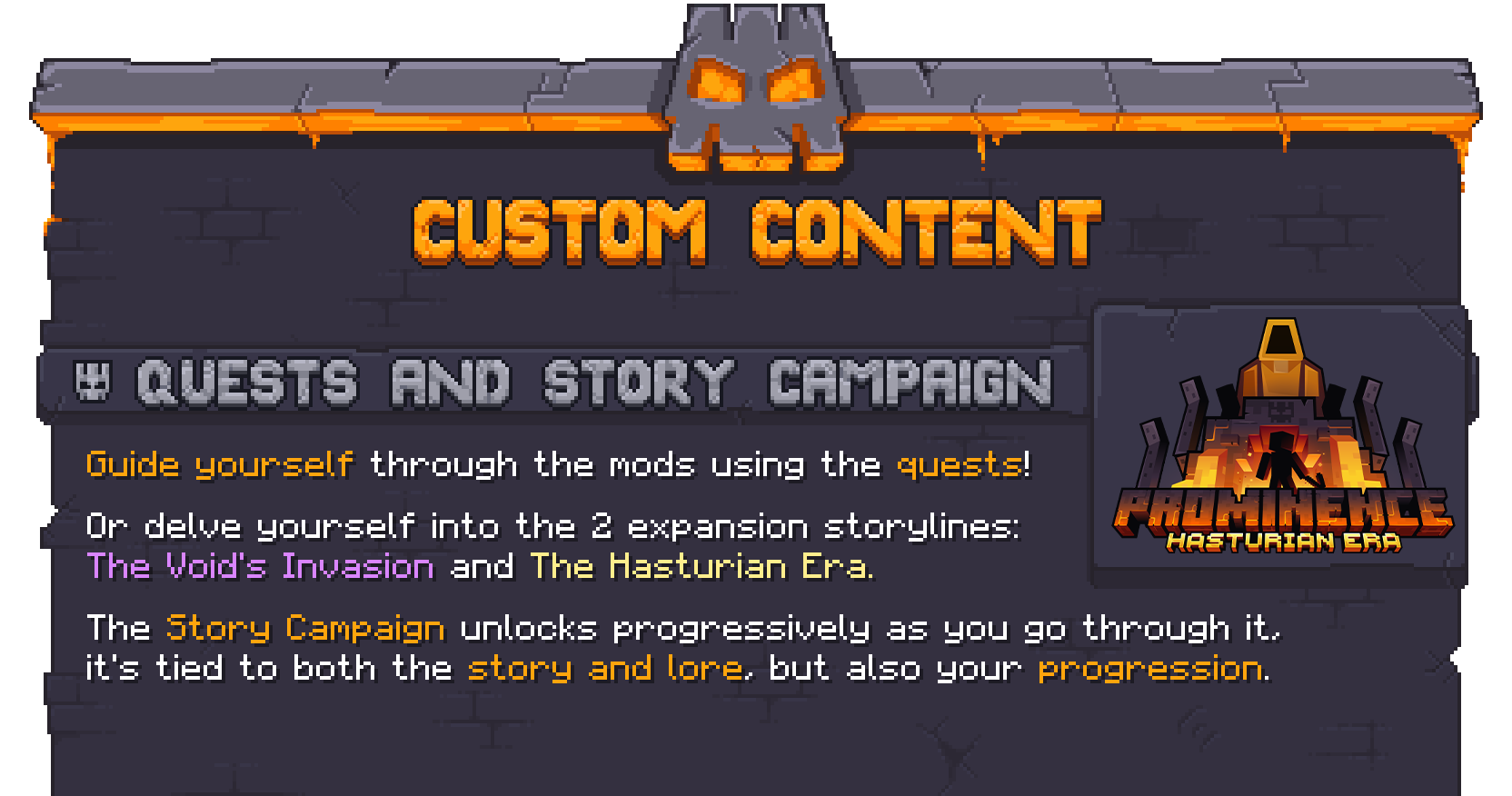 Prominence's Custom Content