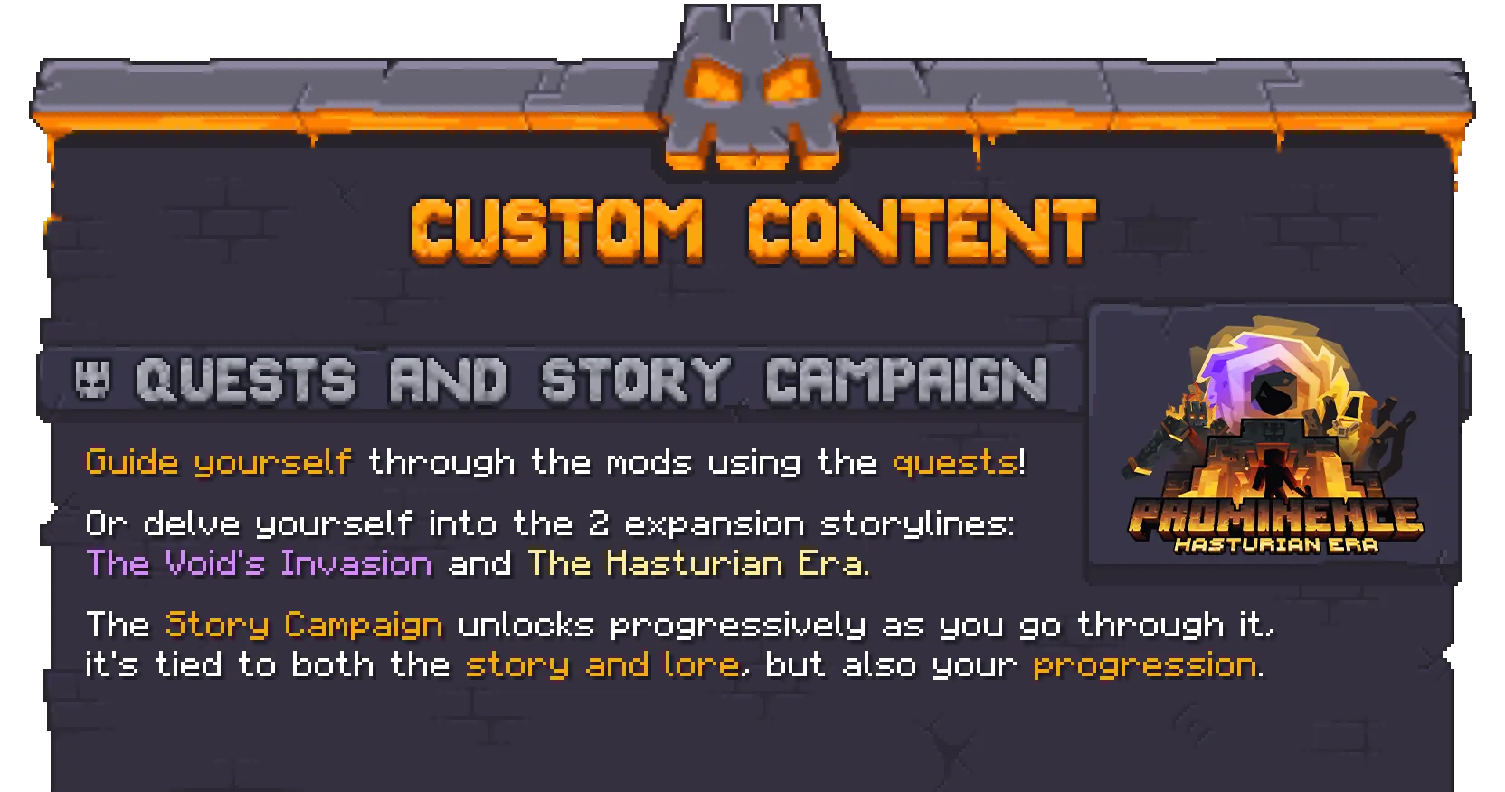 Prominence's Custom Content